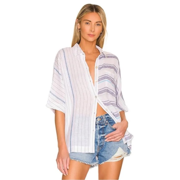 RAILS • Finley Shirt in Mixed Aegean Blue Stripe - Picture 13 of 13